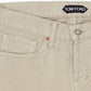 Chic Beige Straight Fit Cotton Jeans