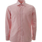 Elegant Pink Cotton Shirt with Micro Geometric Print