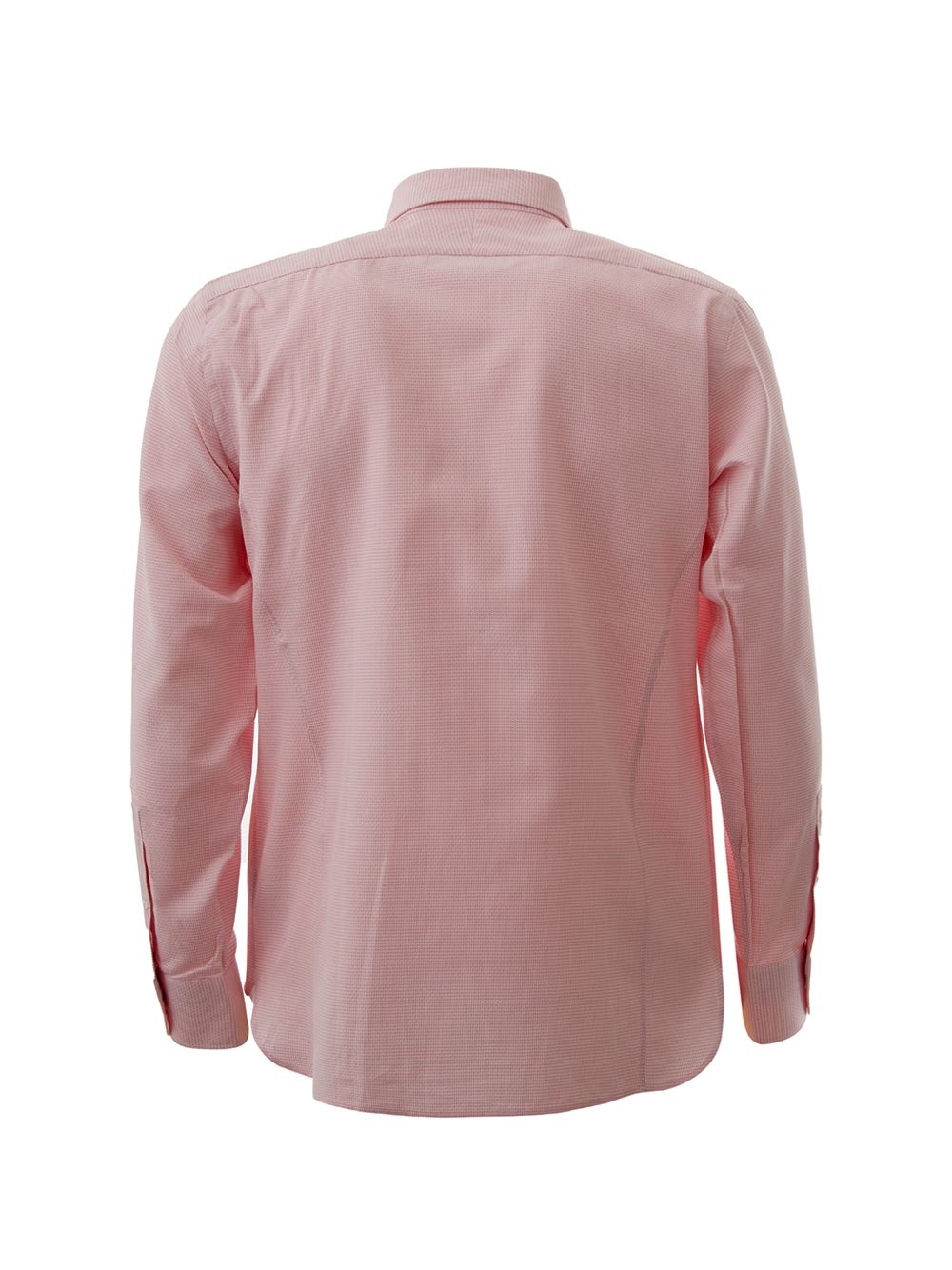 Elegant Pink Cotton Shirt with Micro Geometric Print