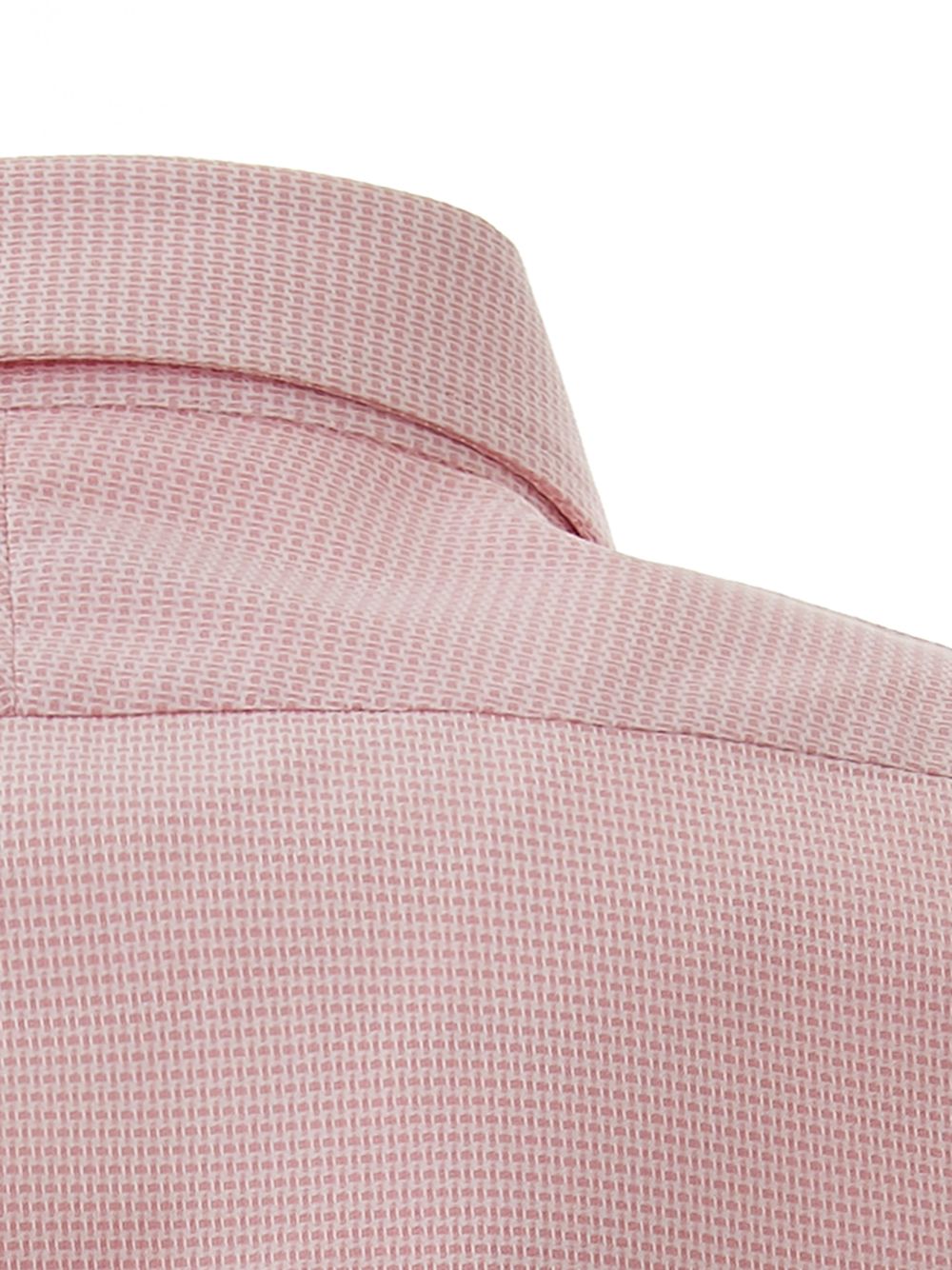 Elegant Pink Cotton Shirt with Micro Geometric Print