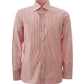 Elegant Pink Striped Cotton Shirt for Men
