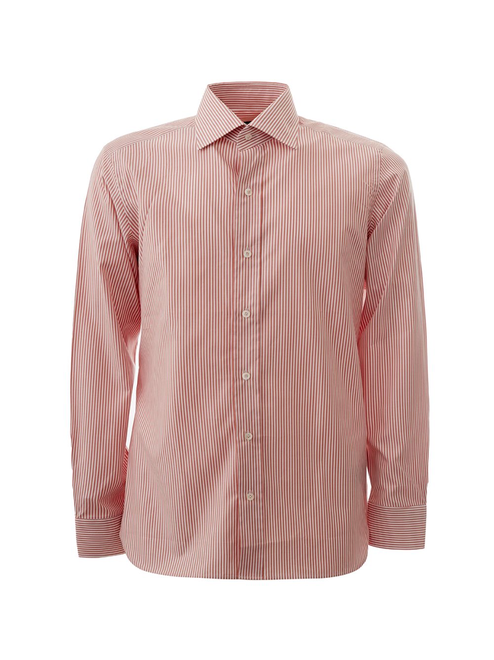 Elegant Pink Striped Cotton Shirt for Men