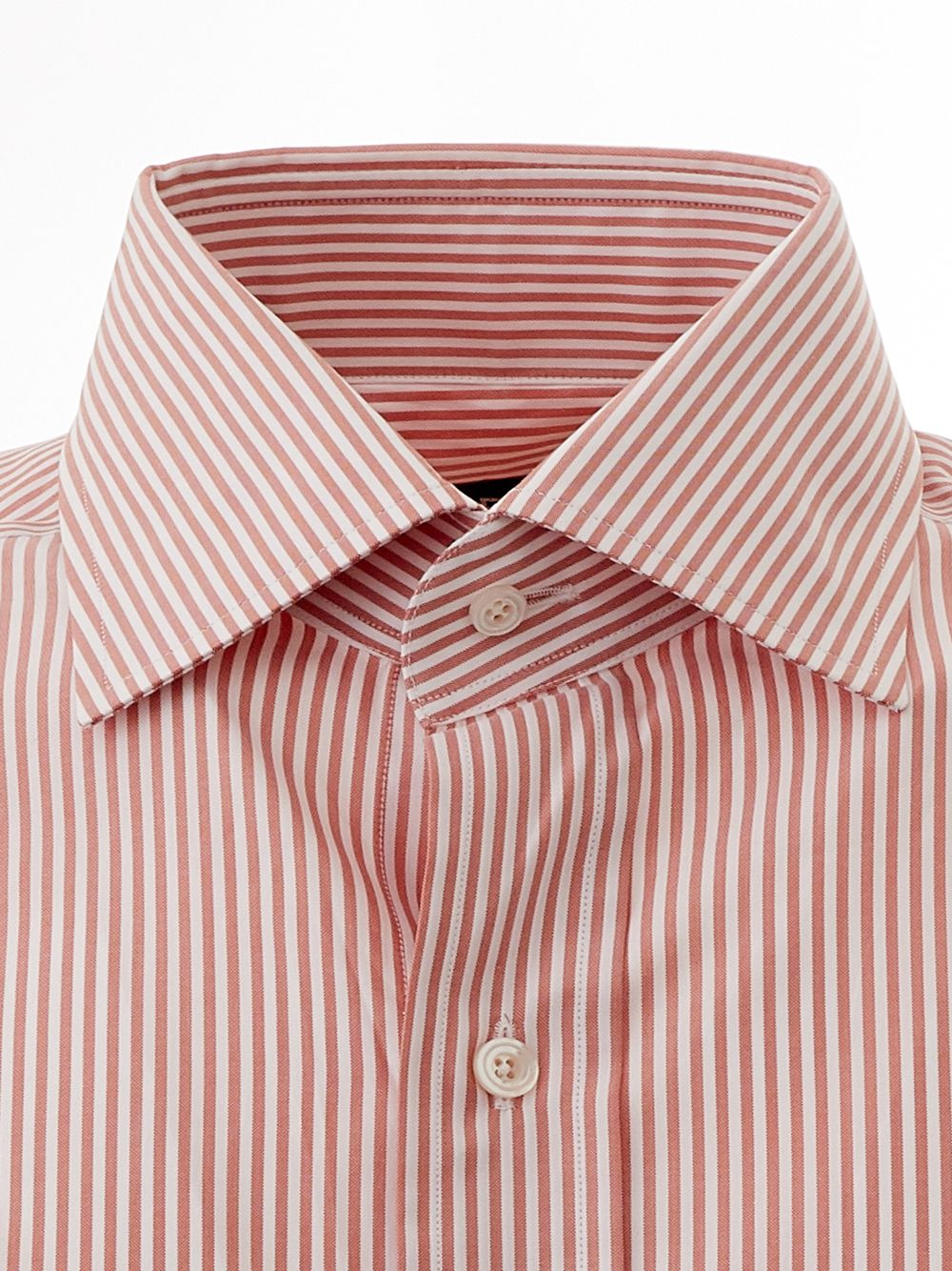 Elegant Pink Striped Cotton Shirt for Men