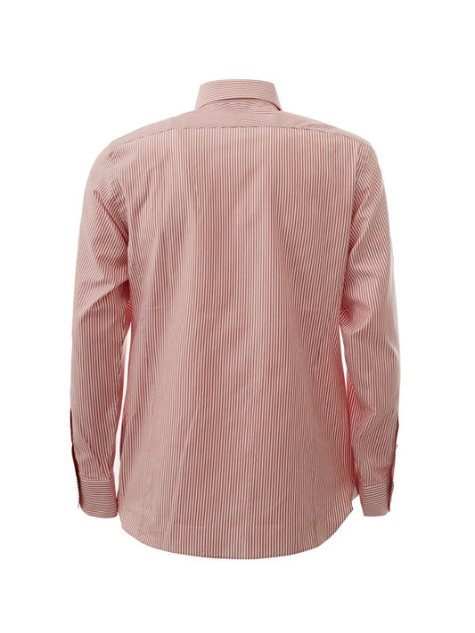 Elegant Pink Striped Cotton Shirt for Men