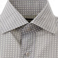 Elegant Grey Micro Print Cotton Shirt