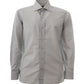 Elegant Grey Micro Print Cotton Shirt