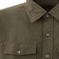 Elegant Green Linen Blend Shirt with French Collar