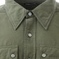 Elegant Green Cotton Shirt with French Collar