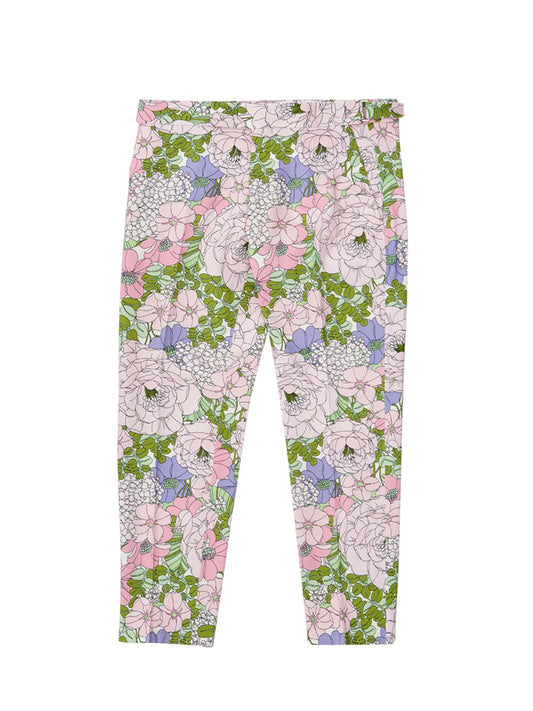 Elegant Floral Print Smoking Trousers