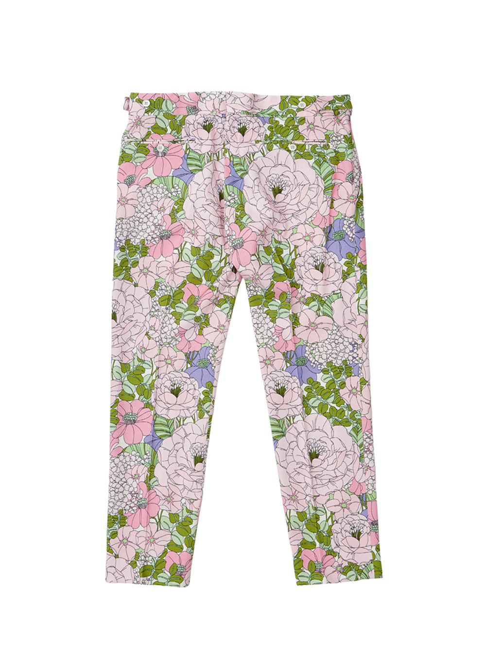 Elegant Floral Print Smoking Trousers