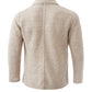 Elegant Beige Linen Cardigan Blazer with Suede Detail