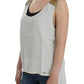 White sleeveless top