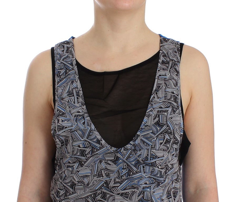 Elegant Sleeveless Top in Black and Blue