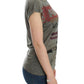 Gray print capsleeve t-shirt