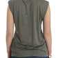 Gray print sleeveless t-shirt