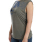 Gray print sleeveless t-shirt