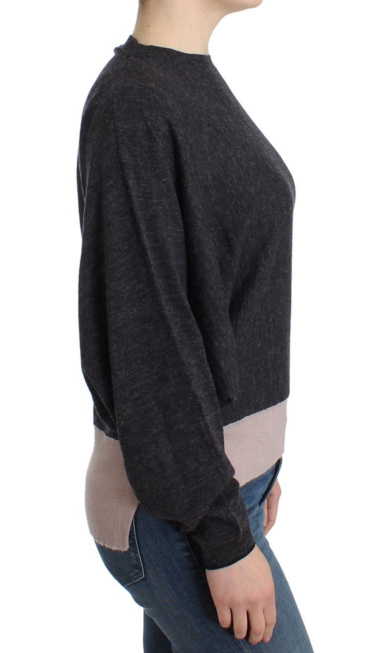 Chic Gray Batwing Lightweight Sweater