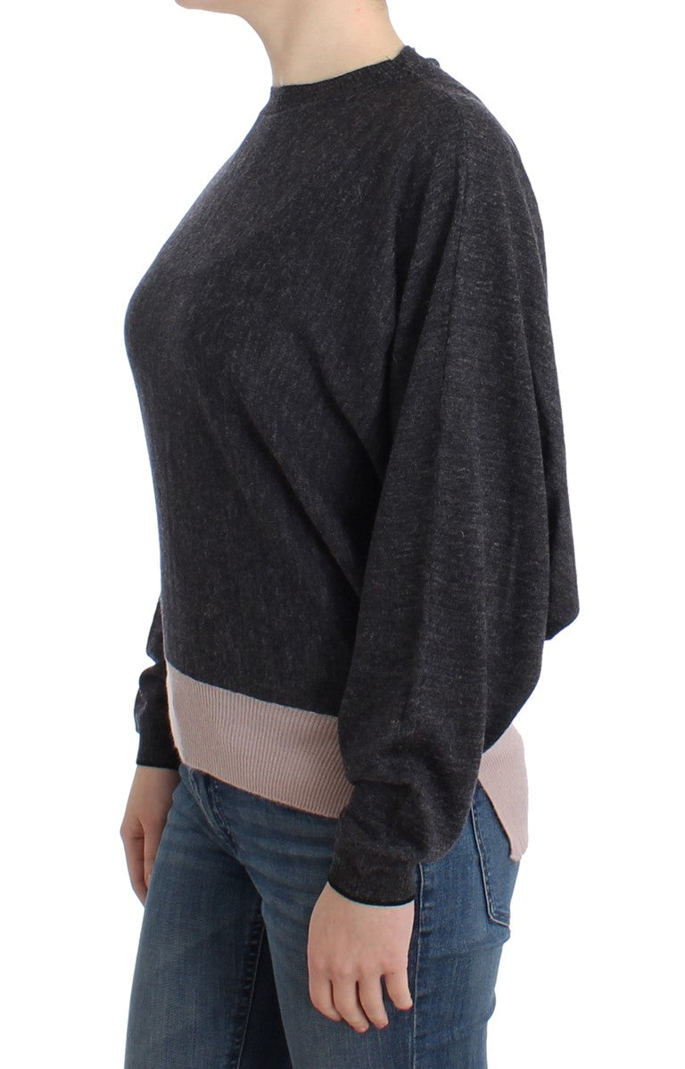 Chic Gray Batwing Lightweight Sweater