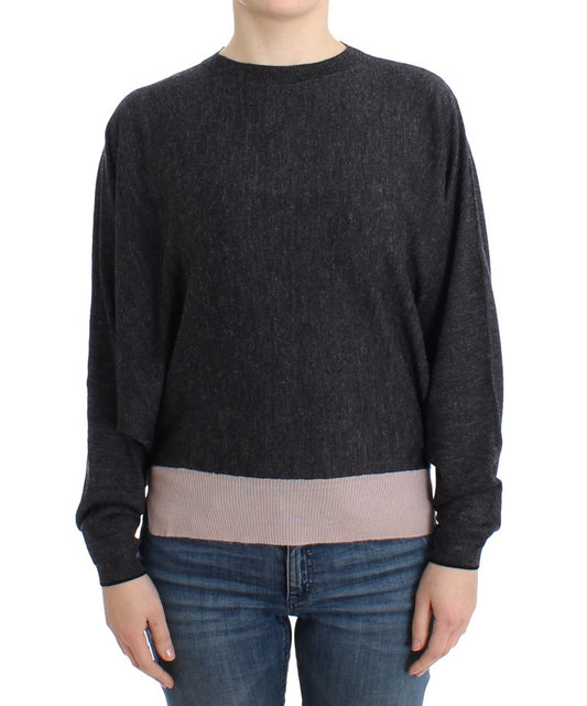 Chic Gray Batwing Lightweight Sweater