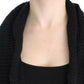 Black sleeveless knitted cardigan