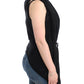 Black sleeveless knitted cardigan