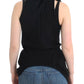 Black sleeveless knitted cardigan