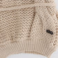 Beige V-Neck Belted Knit Vest