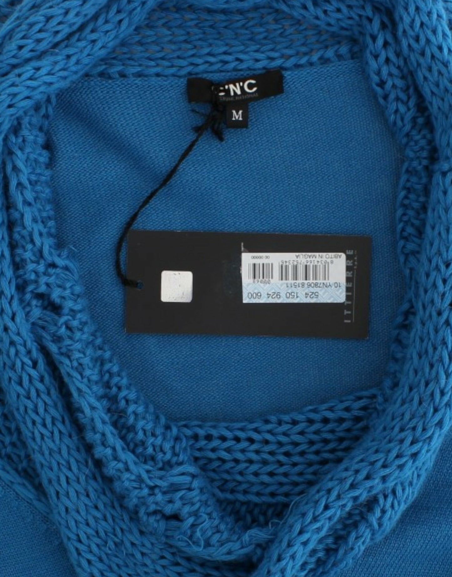 Blue knitted scoopneck sweater