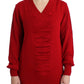 Chic V-Neck Lightweight Red Sweater
