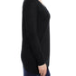 Black V-neck lightweight sweater
