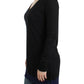 Black V-neck lightweight sweater