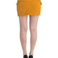 Yellow corduroy mini skirt