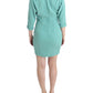 Green 3/4 sleeved sheath dress