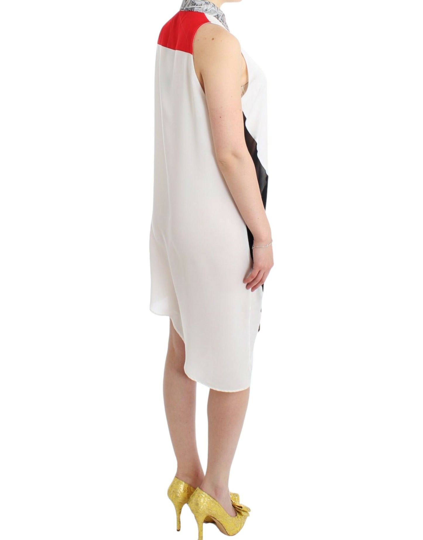 White shirt assymetric hem dress