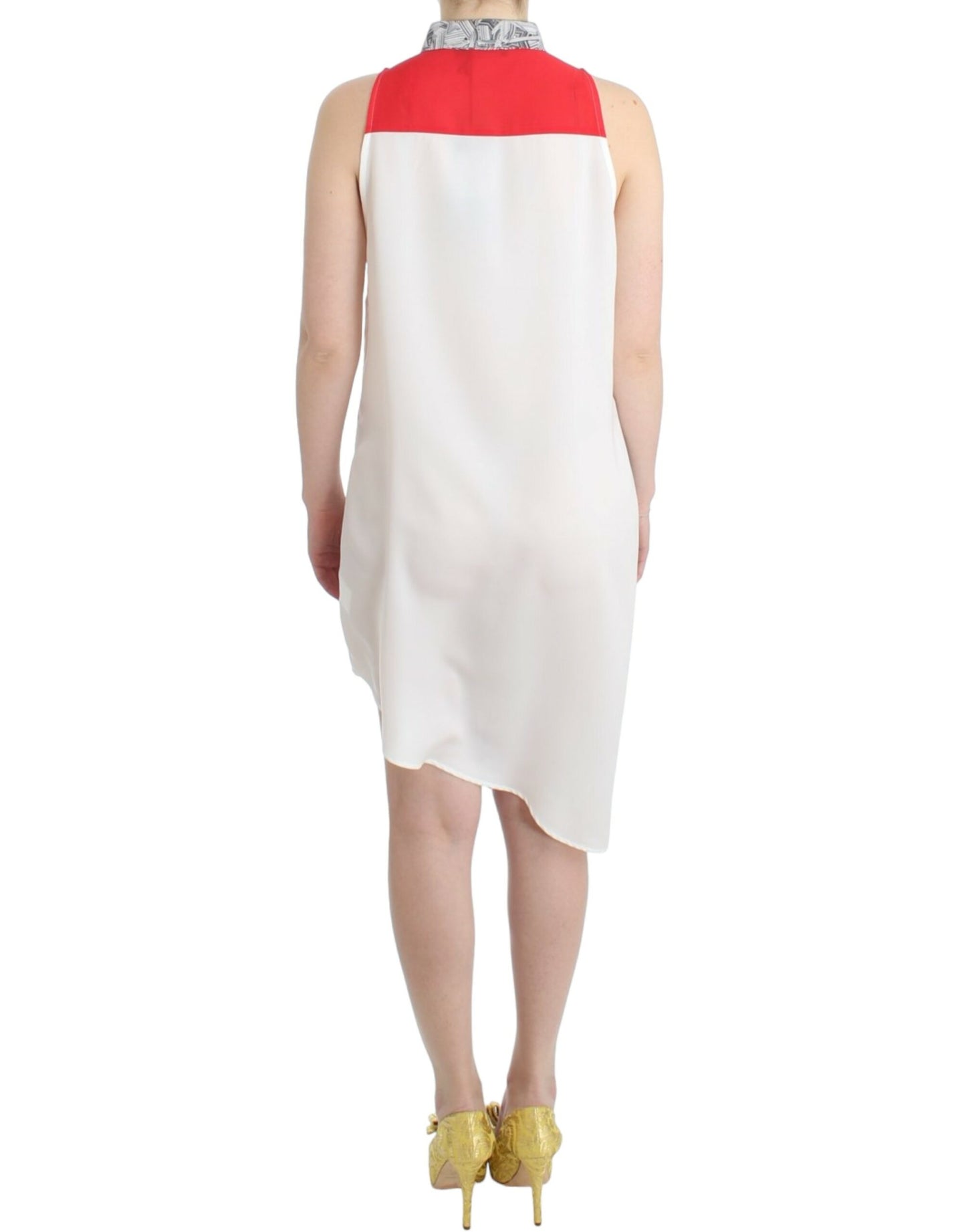 White shirt assymetric hem dress