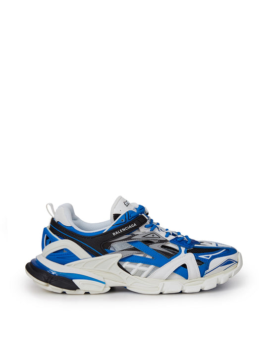 Iconic Blue Track Sneakers with Layered Sole