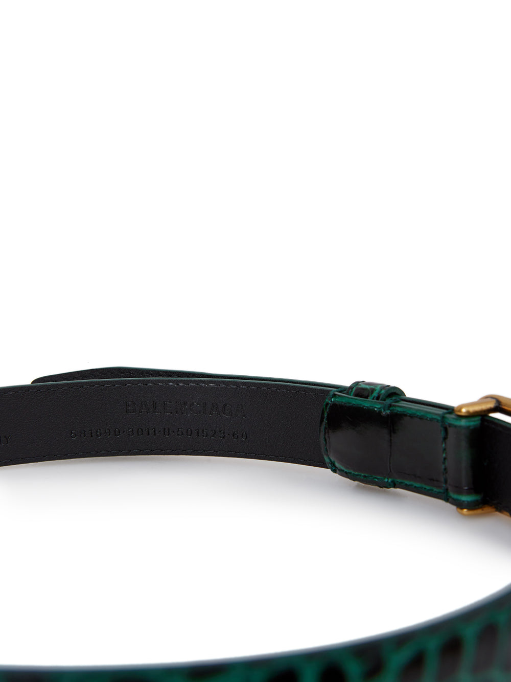 Elegance Unleashed: Green Croco Leather Belt