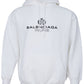 Elegant White Hooded Logo Sweatshirt