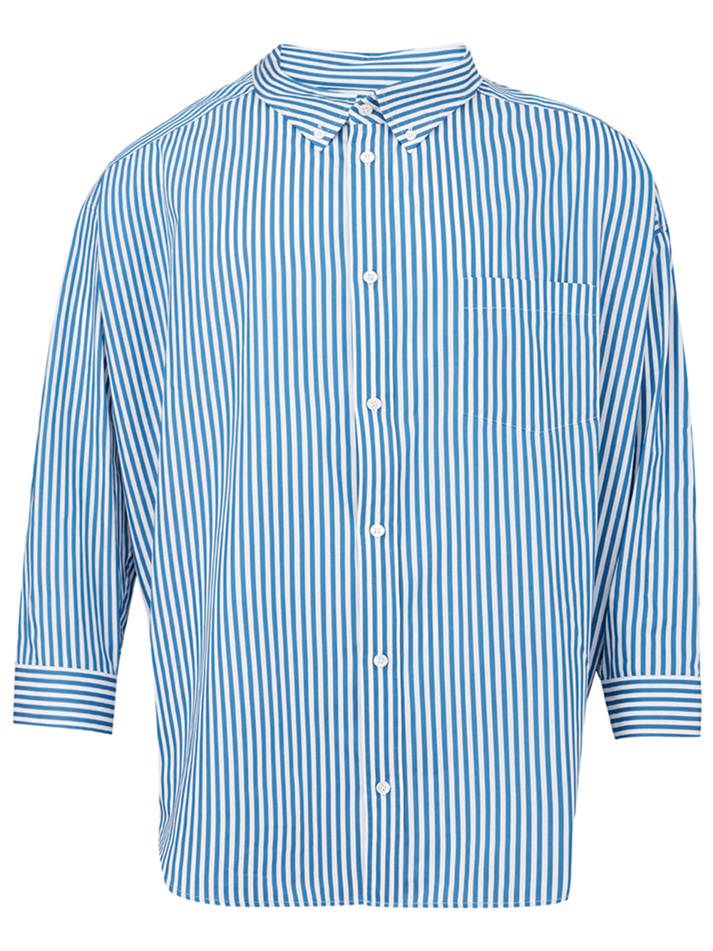 Elegant Blue Striped Overfit Shirt