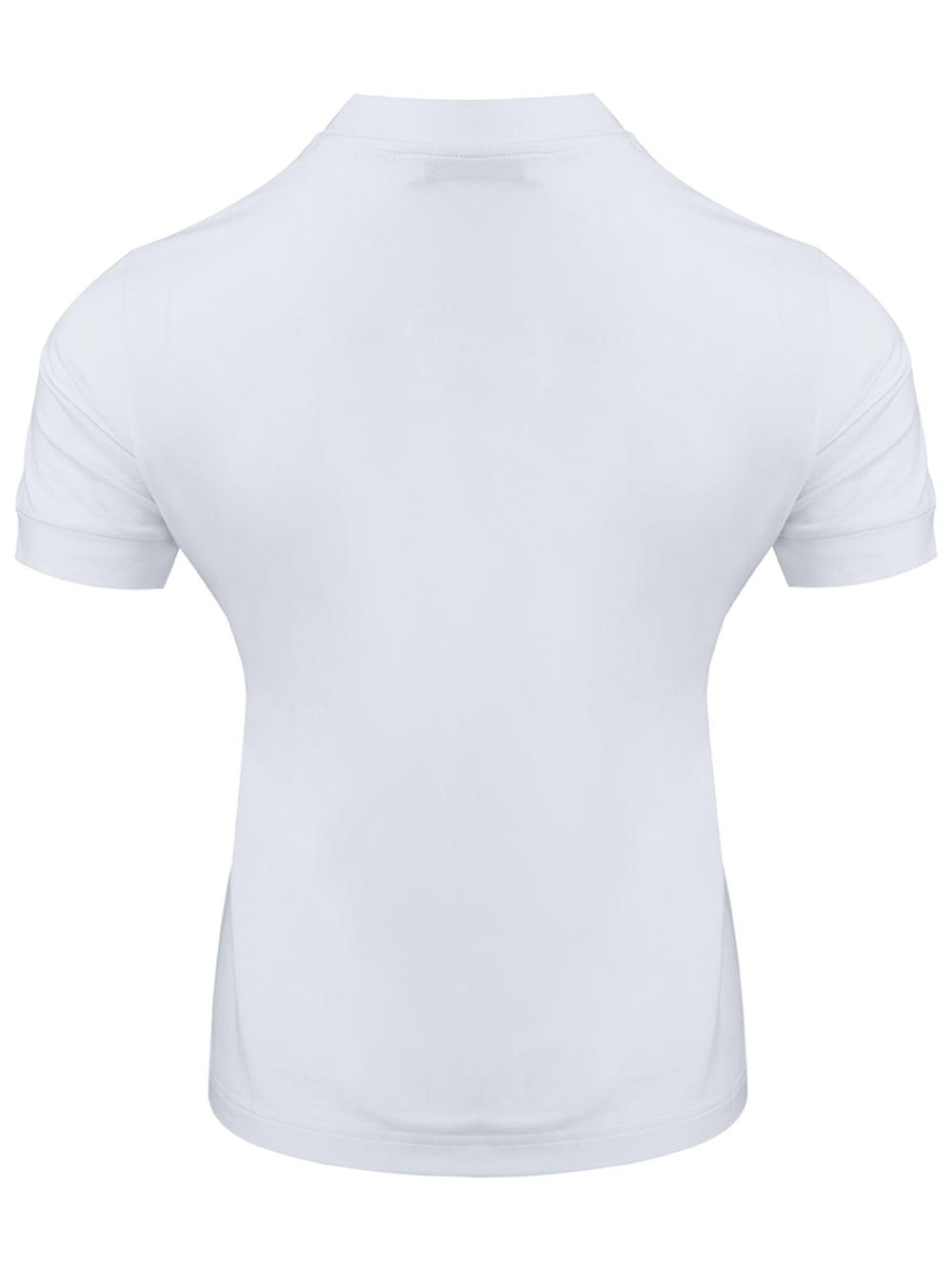 Elegant White Logo Tee with a Touch of Stretch