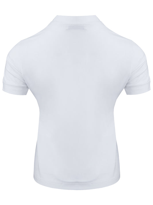 Elegant White Logo Tee with a Touch of Stretch