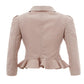 Elegant Light Pink Ruffle Jacket