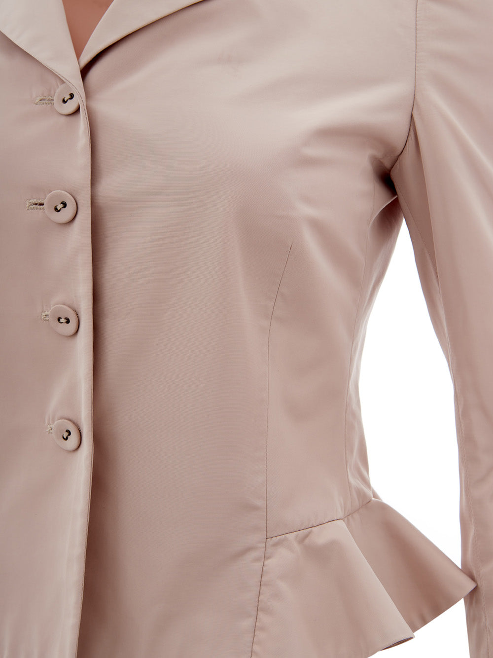 Elegant Light Pink Ruffle Jacket