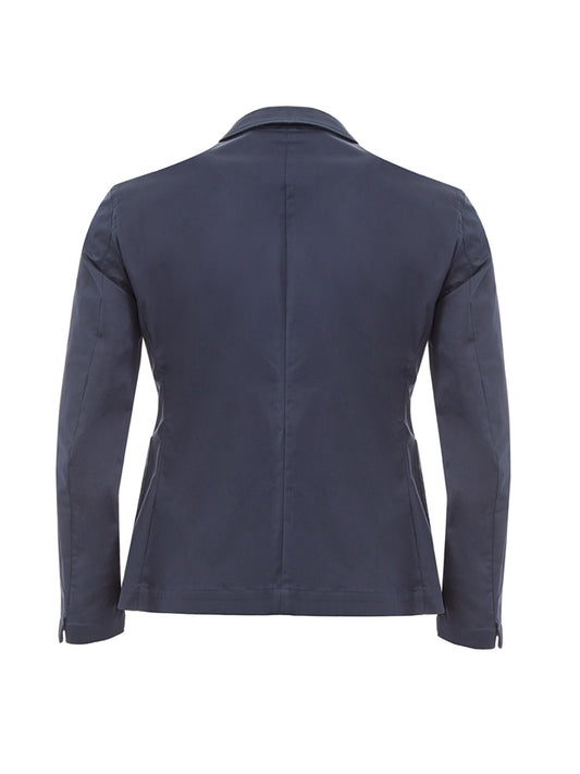 Elegant Navy Blue Cotton Jacket