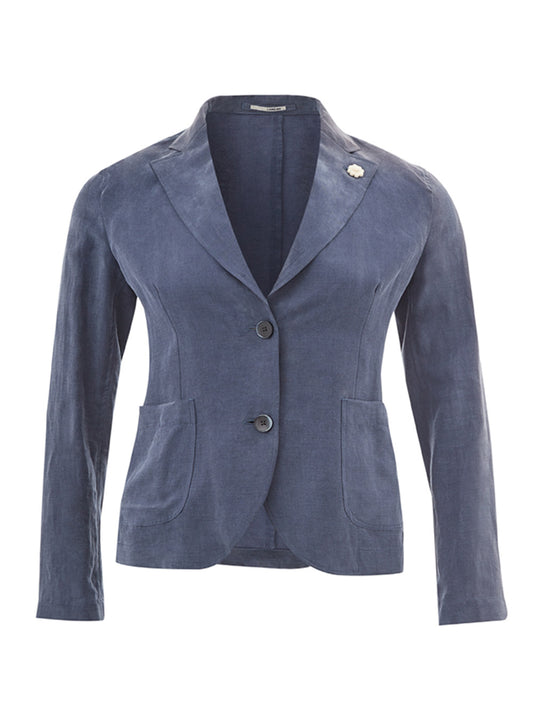 Elegant Blue Viscose Jacket