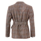 Elegant Tartan Belted Wool Silk Jacket