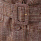 Elegant Tartan Belted Wool Silk Jacket
