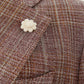 Elegant Tartan Belted Wool Silk Jacket