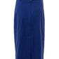 Elegant Blue Wool Pencil Skirt