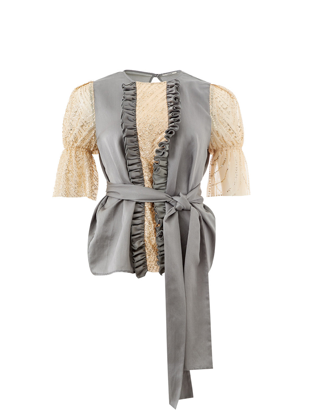 Elegant Silk Ruffled Top for a Sophisticated Look